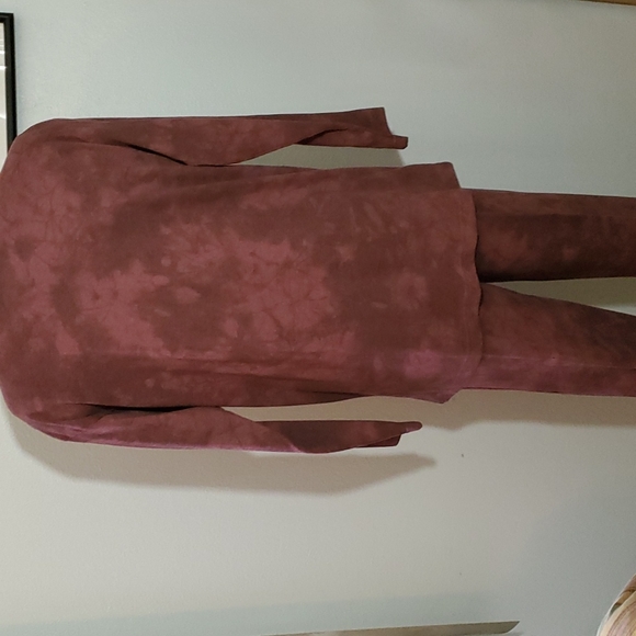 COPA CABANA Mauve Floral Tie Dye Outfit. Fringe Top and Pants. Sz M. VGUC - Picture 9 of 17